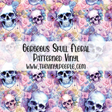Gorgeous Skull Floral Patterned Vinyl