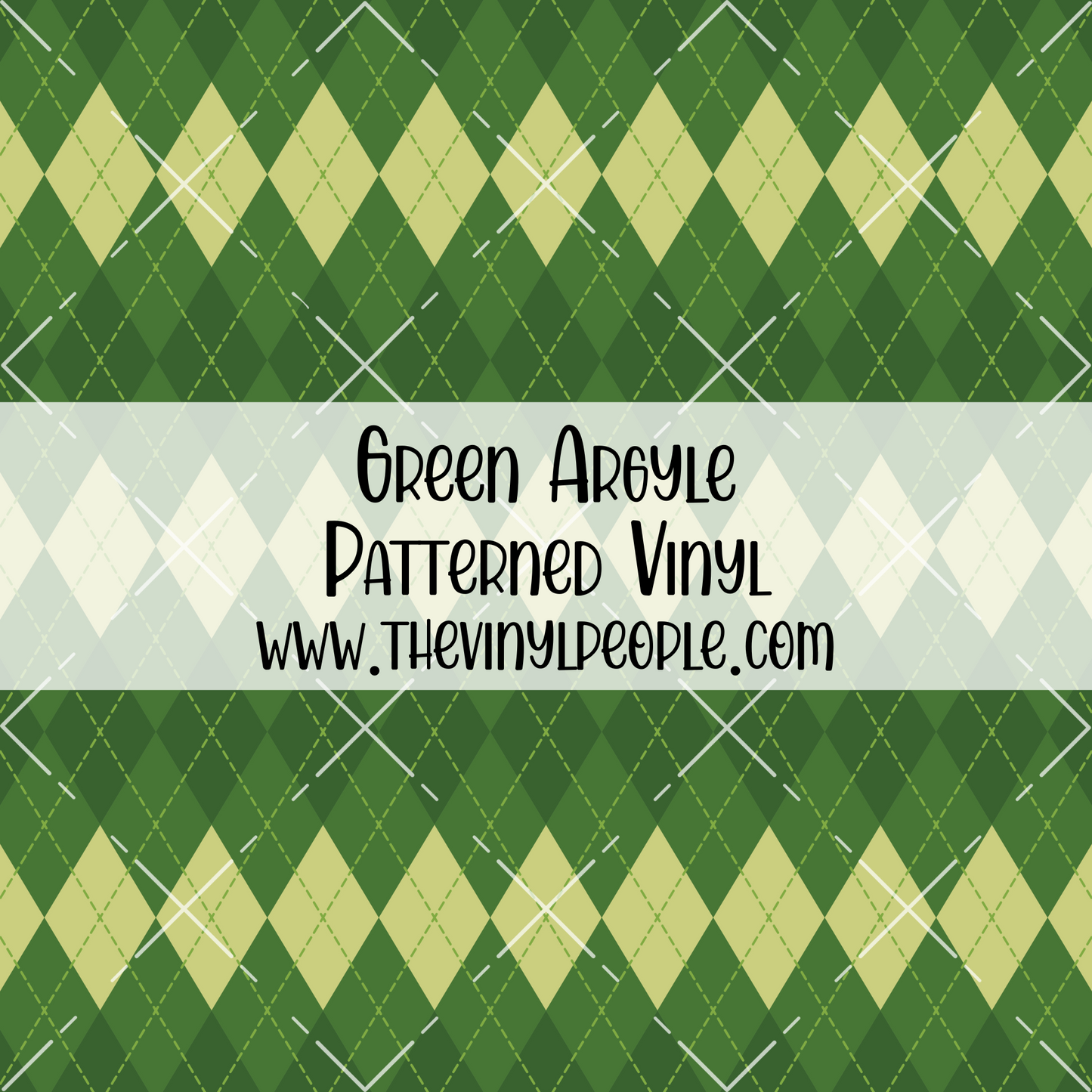 Green Argyle Patterned Vinyl