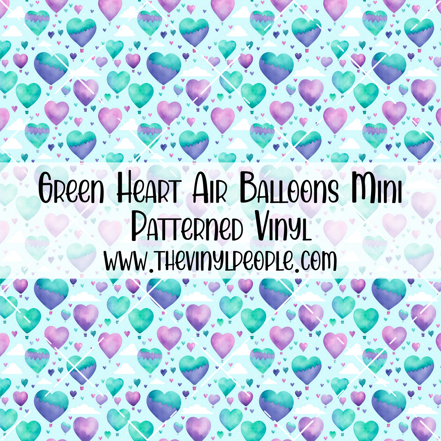 Green Heart Air Balloons Patterned Vinyl