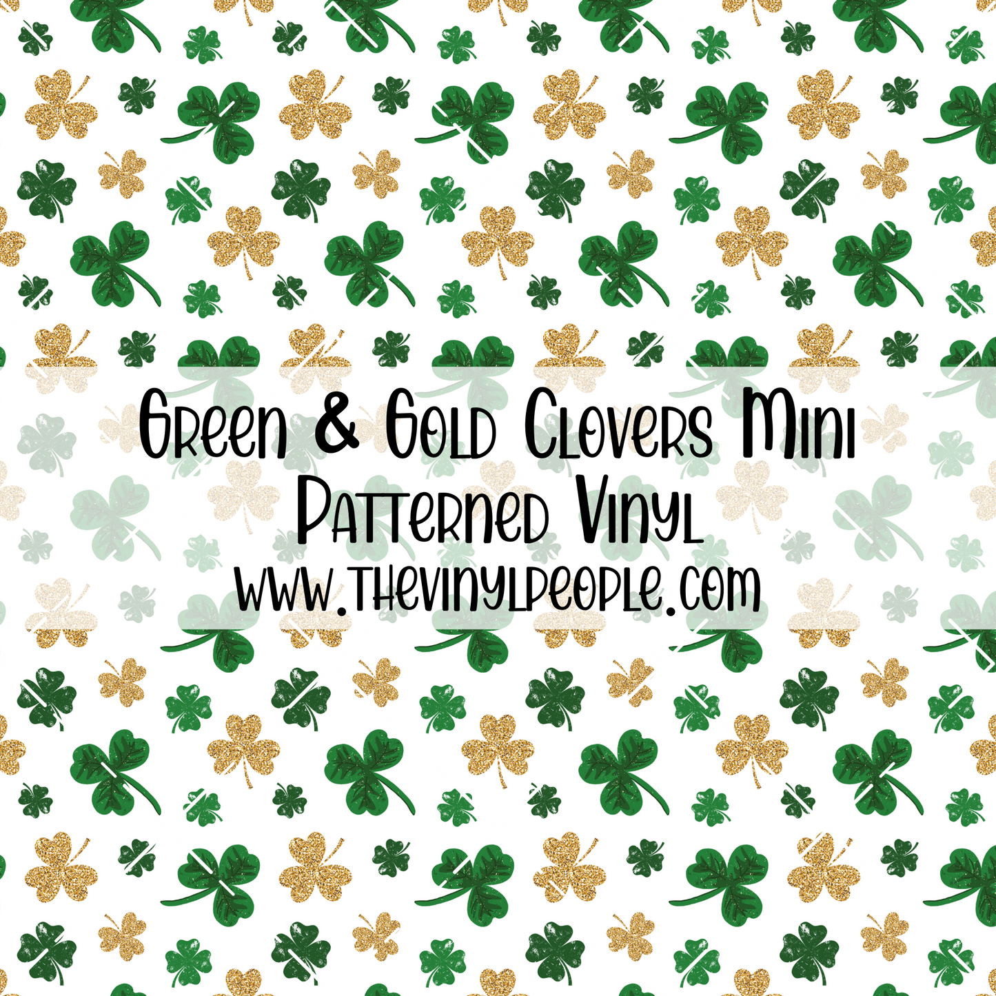 Green & Gold Clovers Patterned Vinyl