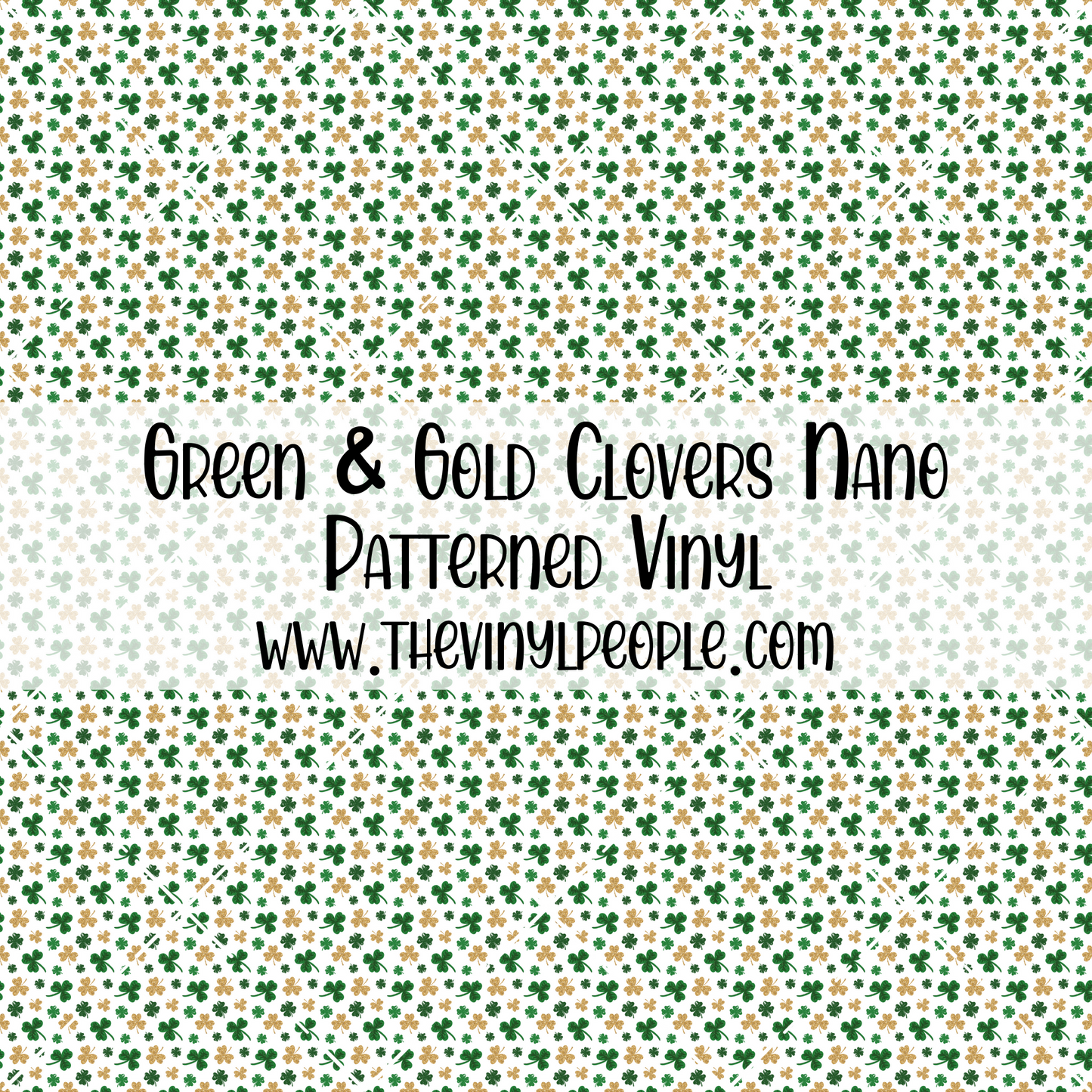 Green & Gold Clovers Patterned Vinyl