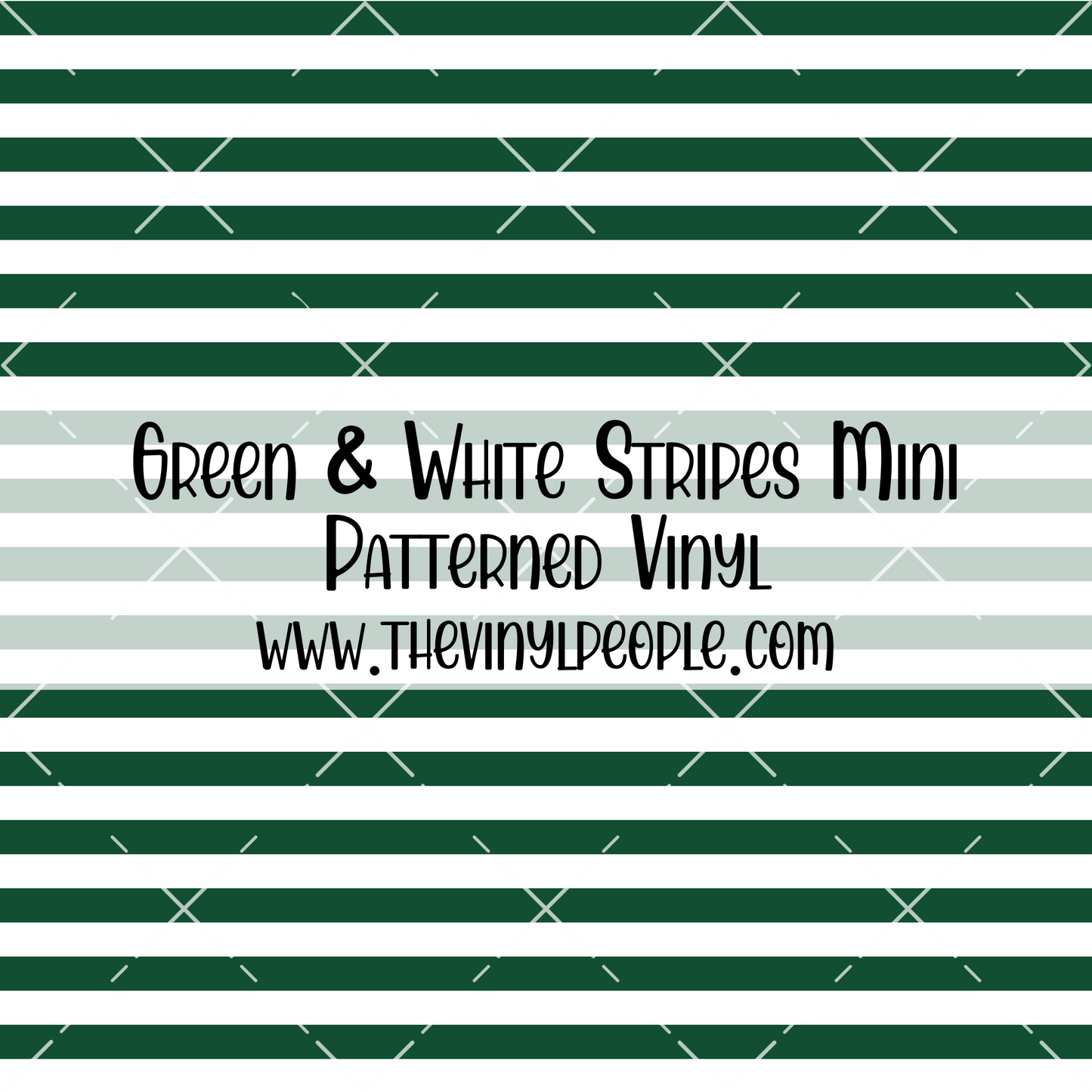 Green & White Stripes Patterned Vinyl