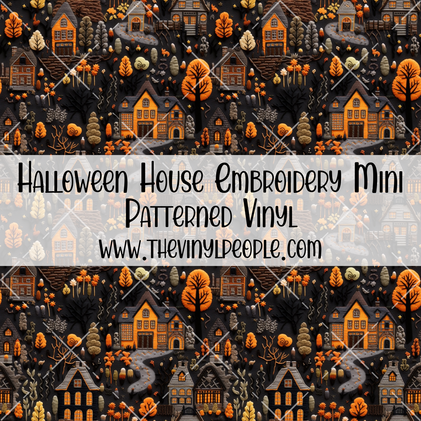 Halloween House Embroidery Patterned Vinyl