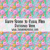 Happy Spring 3D Floral Patterned Vinyl