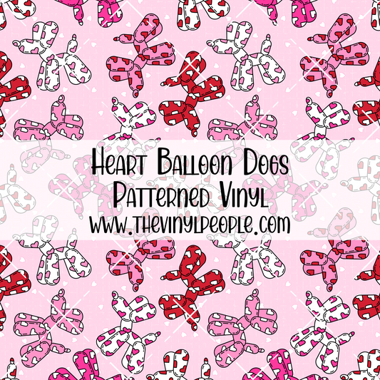 Heart Balloon Dogs Patterned Vinyl