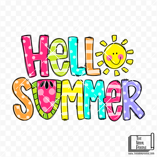 Hello Summer Sun Vinyl Decal