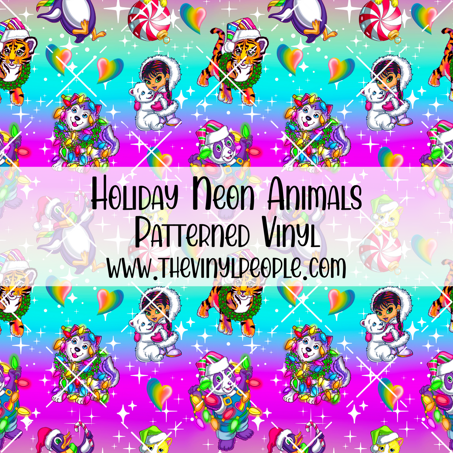 Holiday Neon Animals Patterned Vinyl