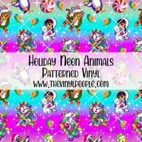 Holiday Neon Animals Patterned Vinyl