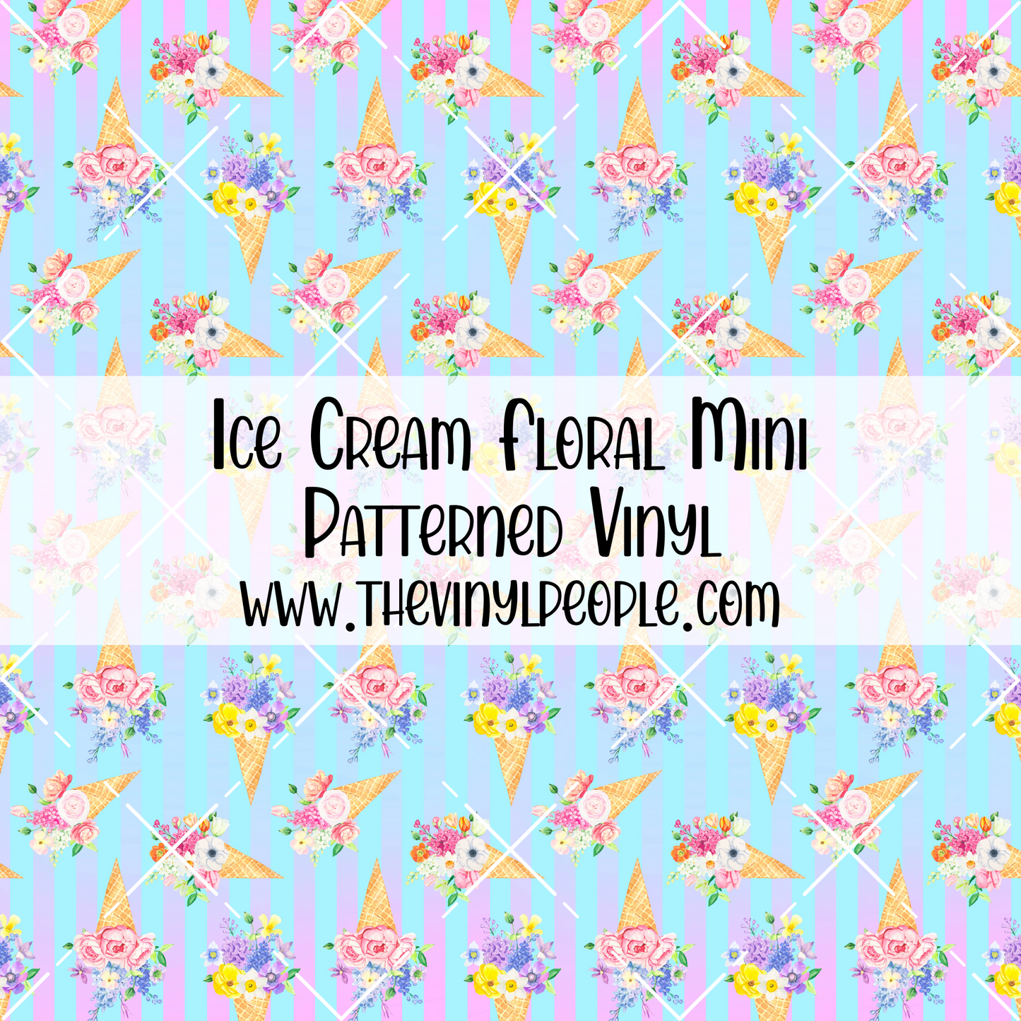 Ice Cream Floral Patterned Vinyl