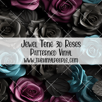 Jewel Tone 3D Roses Patterned Vinyl