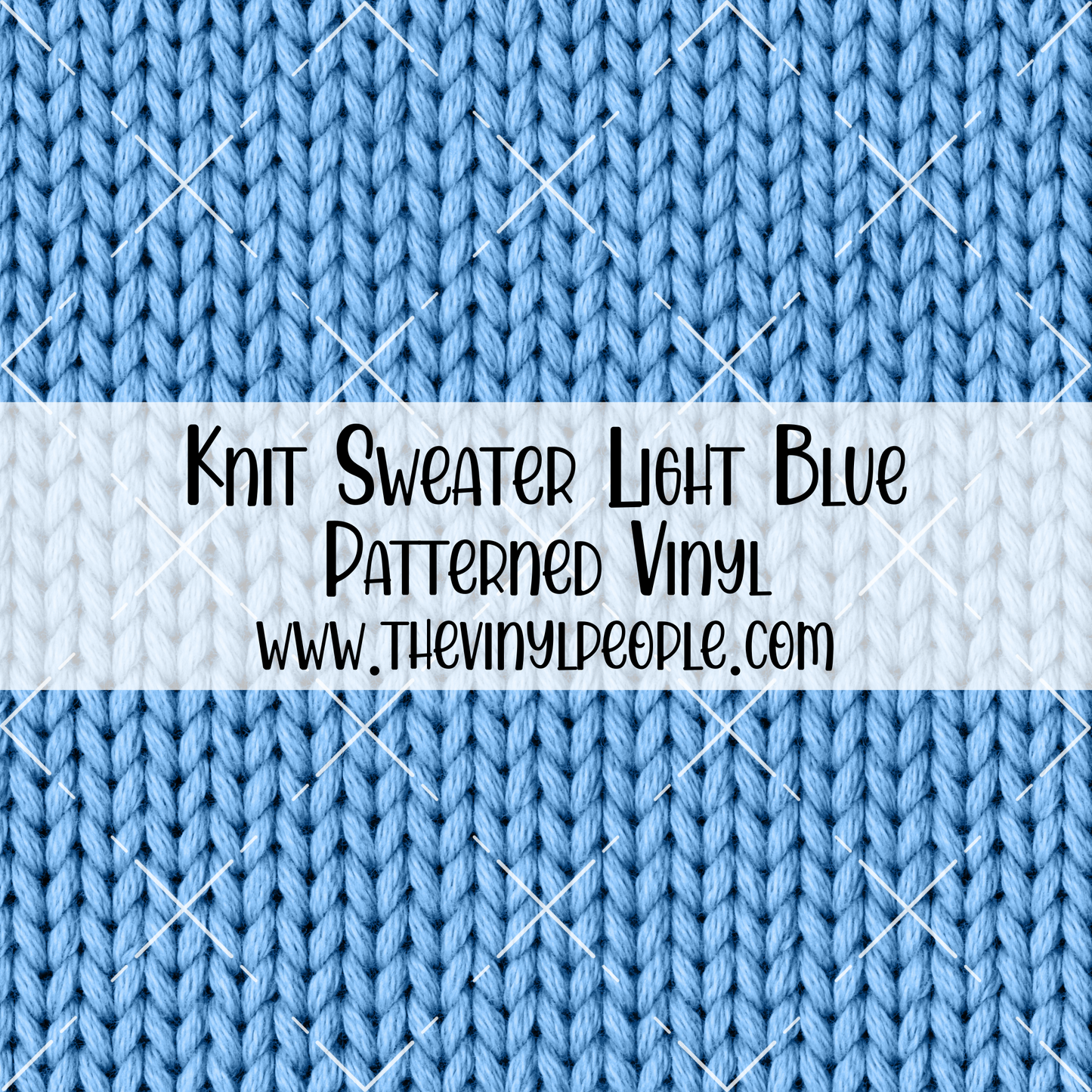 Knit Sweater Light Blue Patterned Vinyl