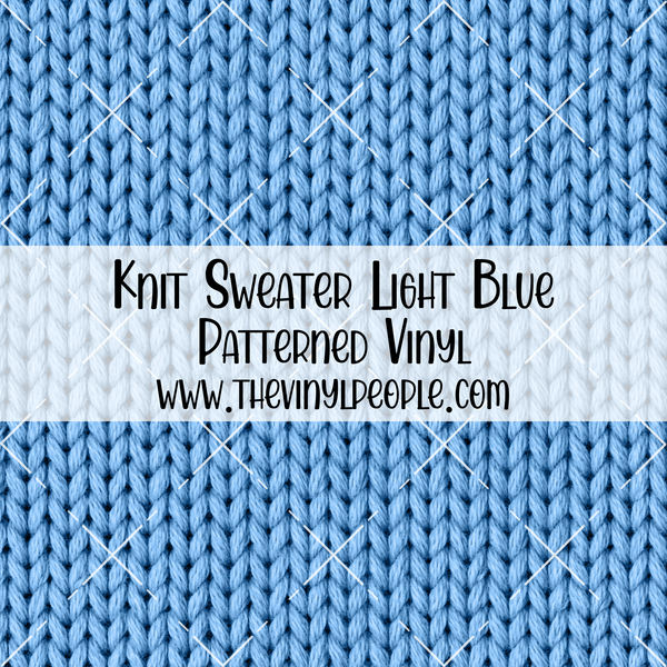 Knit Sweater Light Blue Patterned Vinyl
