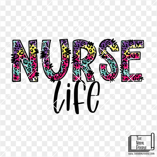 Leopard Nurse Life Vinyl Decal