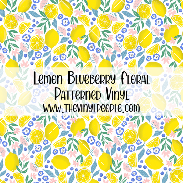 Lemon Blueberry Floral Patterned Vinyl