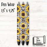 Leopard Spots & Sunflowers Pen Wrap