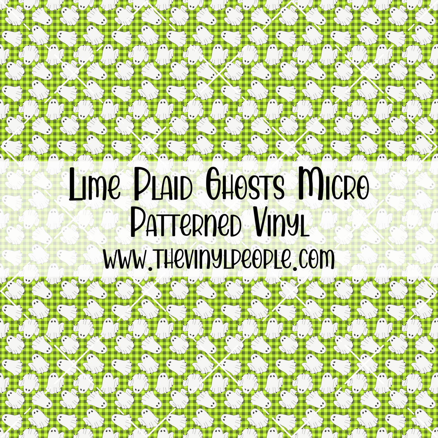 Lime Plaid Ghosts Patterned Vinyl