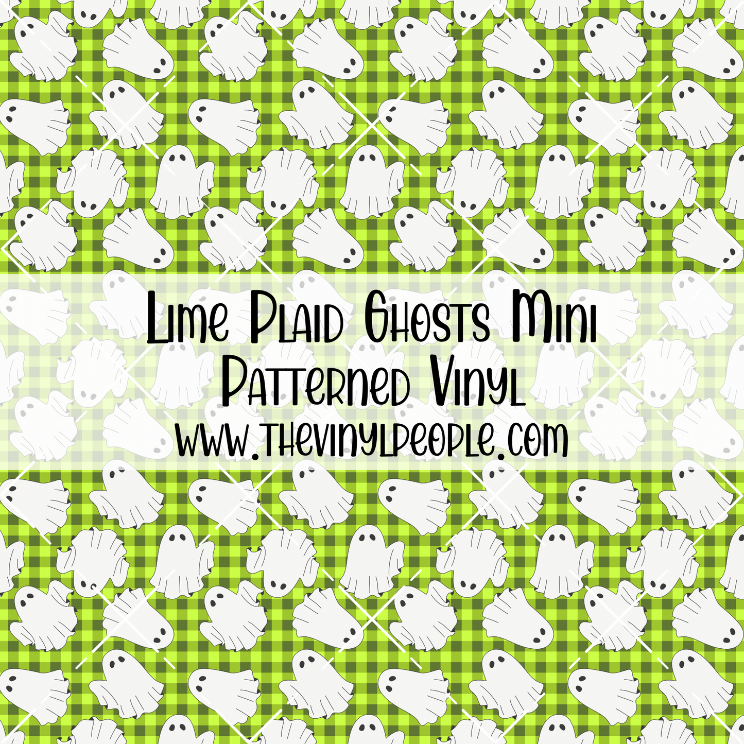 Lime Plaid Ghosts Patterned Vinyl