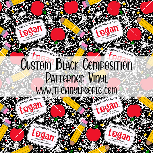 CUSTOM Black Composition Patterned Vinyl