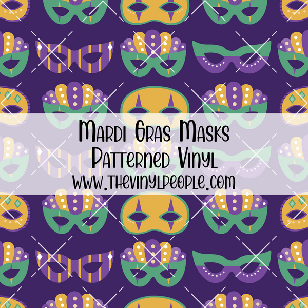 Mardi Gras Masks Patterned Vinyl
