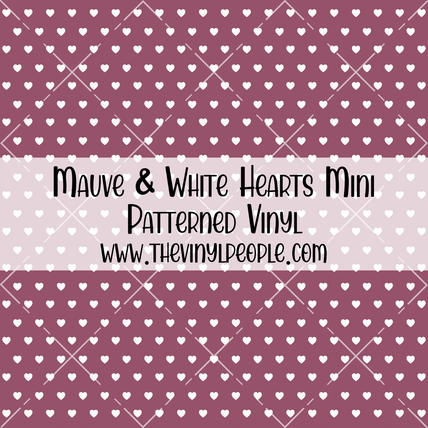 Mauve & White Hearts Patterned Vinyl