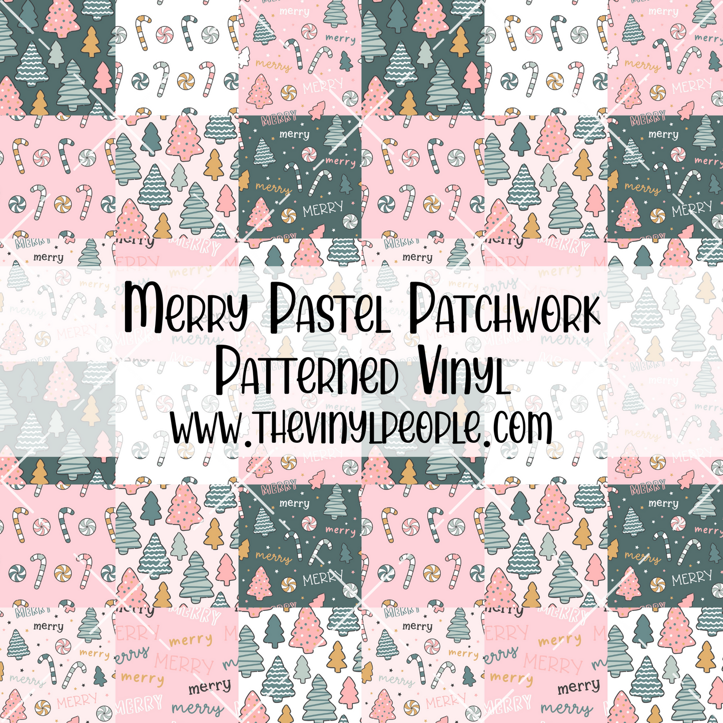 Merry Pastel Patchwork Patterned Vinyl