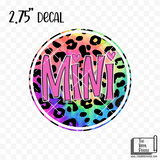 Mama/Mini Rainbow Leopard Frame Vinyl Decal