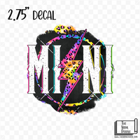 Mama/Mini Tie-Dye Leopard Vinyl Decal