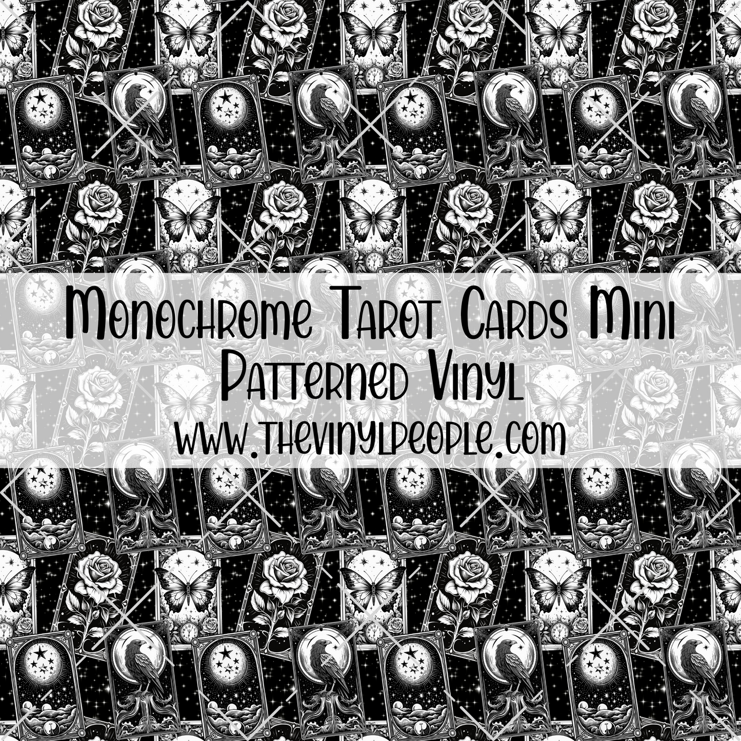 Monochrome Tarot Cards Patterned Vinyl