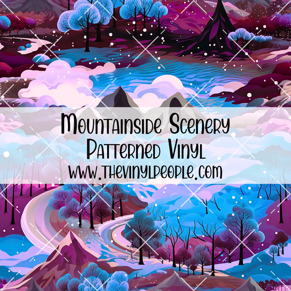 Mountainside Scenery Patterned Vinyl