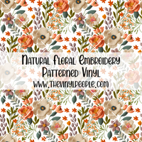 Natural Floral Embroidery Patterned Vinyl
