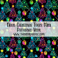 Neon Christmas Trees Patterned Vinyl