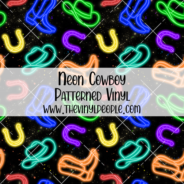 Neon Cowboy Patterned Vinyl