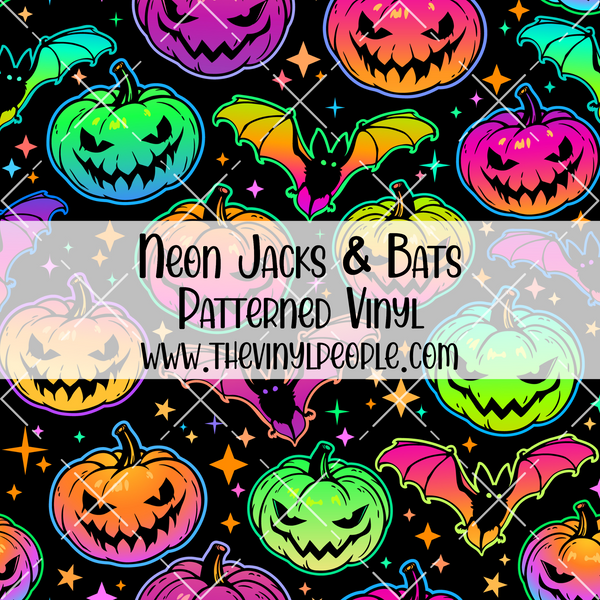 Neon Jacks & Bats Patterned Vinyl