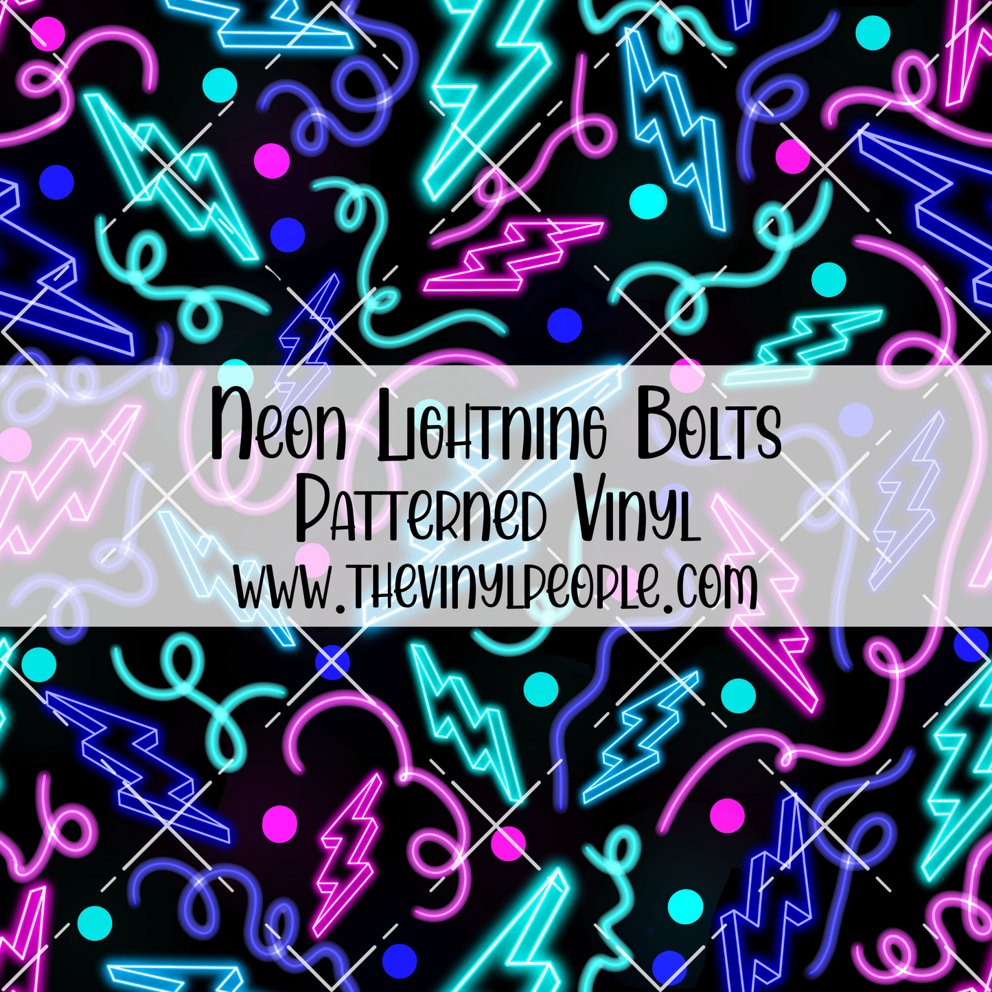 Neon Lightning Bolts Patterned Vinyl