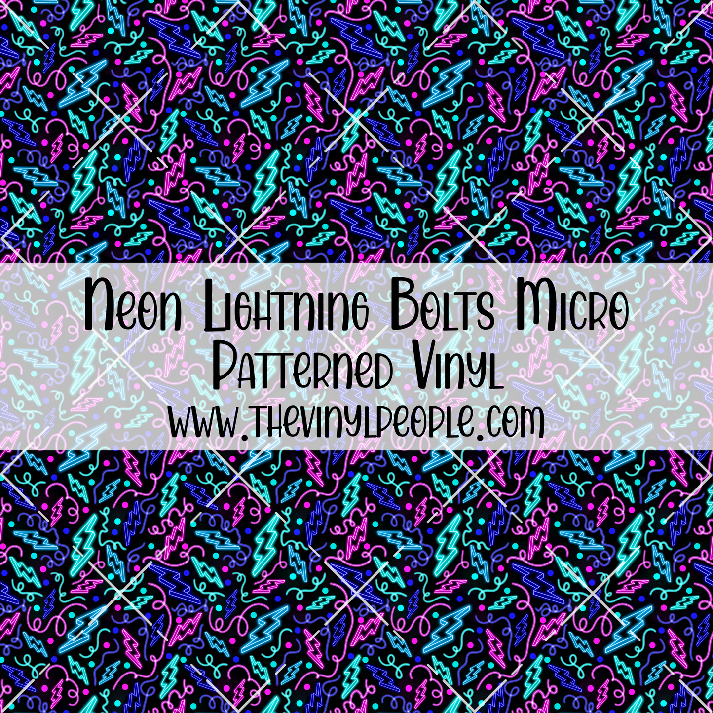 Neon Lightning Bolts Patterned Vinyl