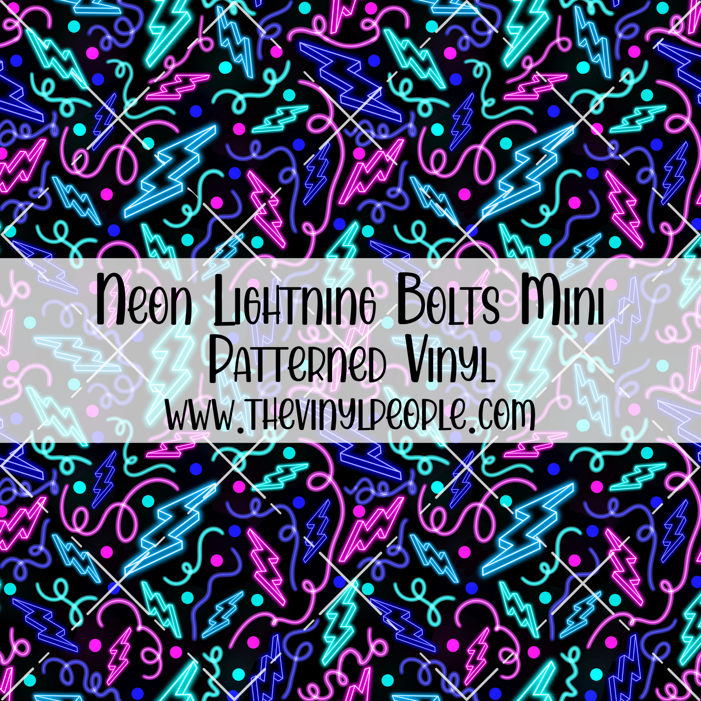 Neon Lightning Bolts Patterned Vinyl