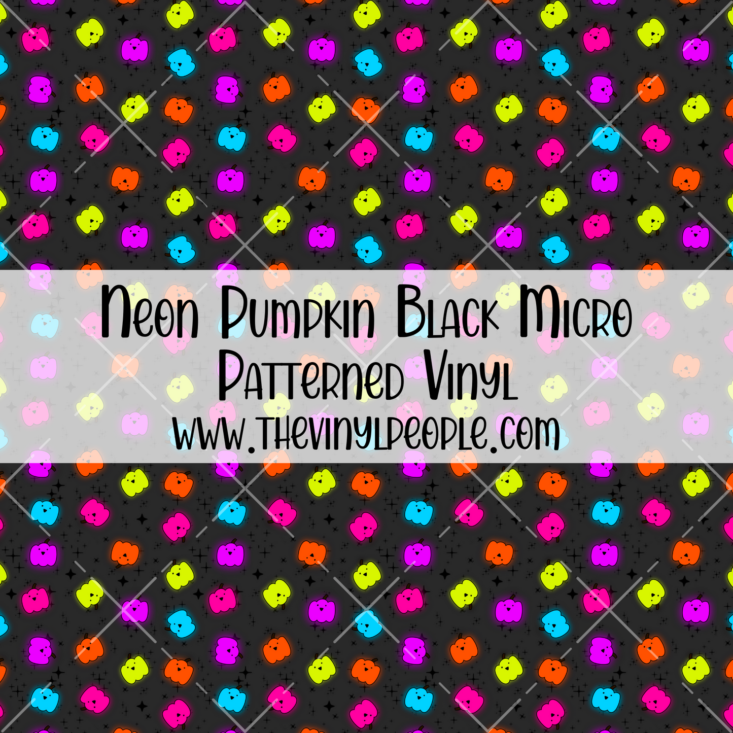 Neon Pumpkin Black Patterned Vinyl