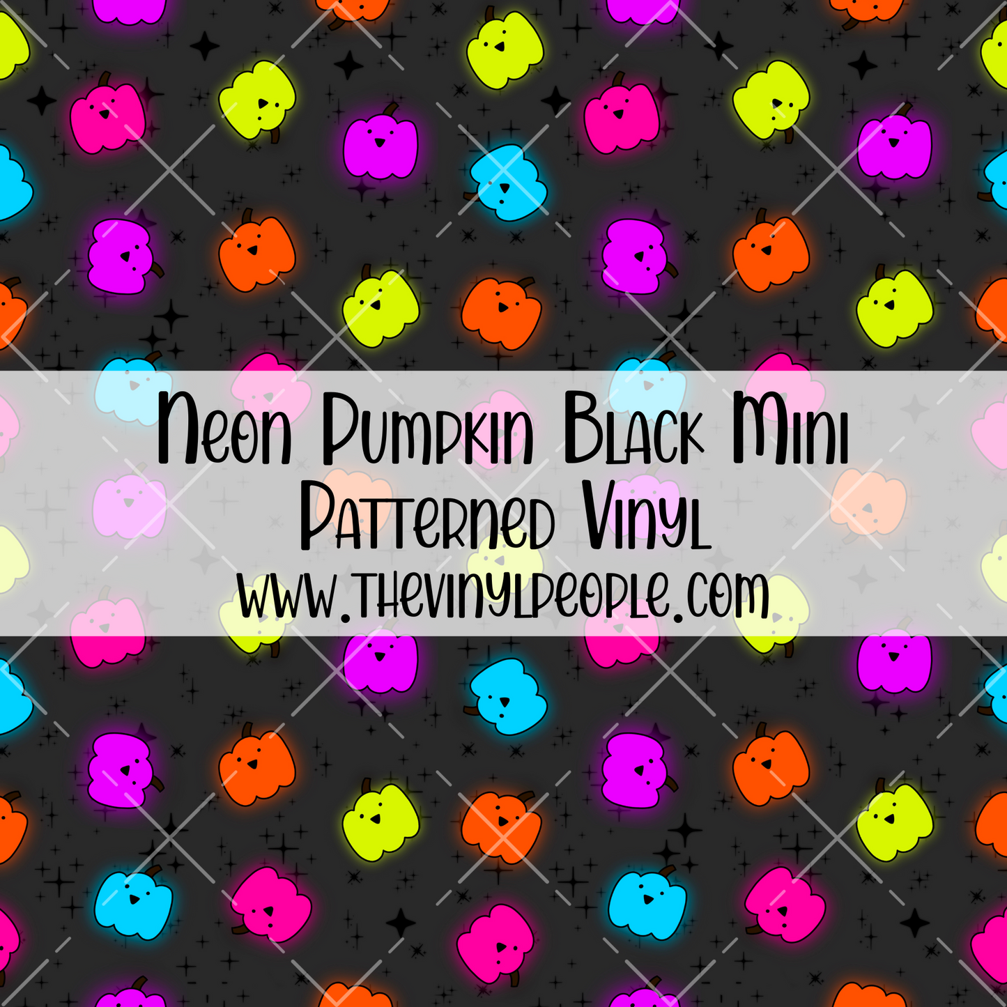 Neon Pumpkin Black Patterned Vinyl