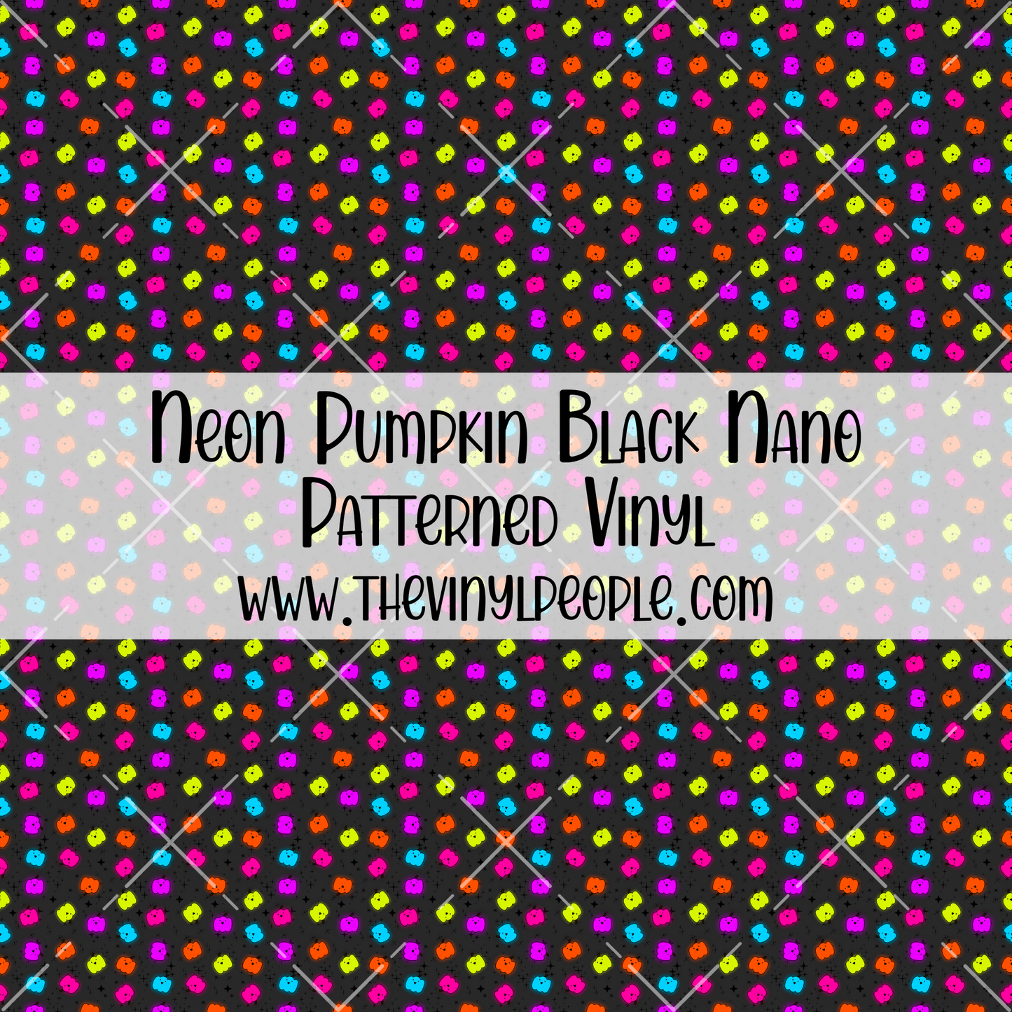 Neon Pumpkin Black Patterned Vinyl