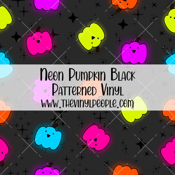 Neon Pumpkin Black Patterned Vinyl