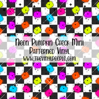 Neon Pumpkin Check Patterned Vinyl