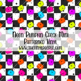 Neon Pumpkin Check Patterned Vinyl