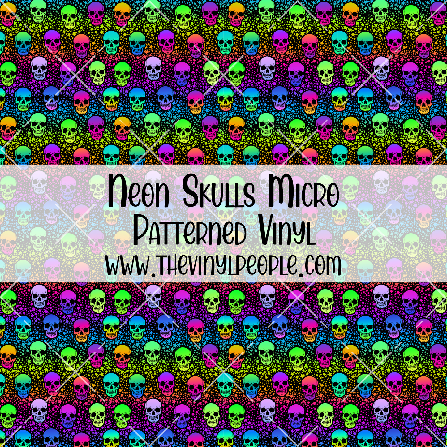Neon Skulls Patterned Vinyl