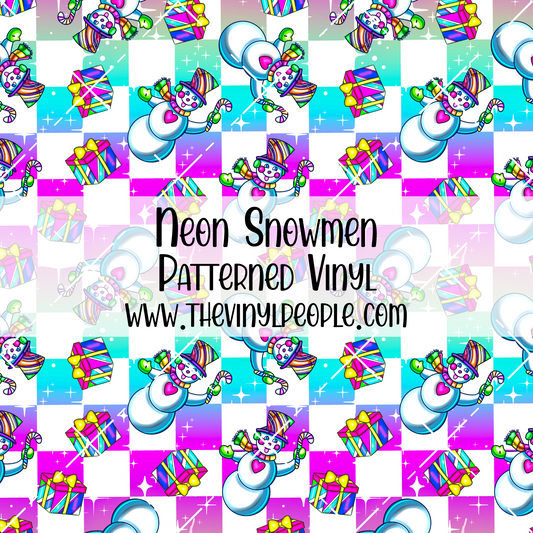 Neon Snowmen Patterned Vinyl