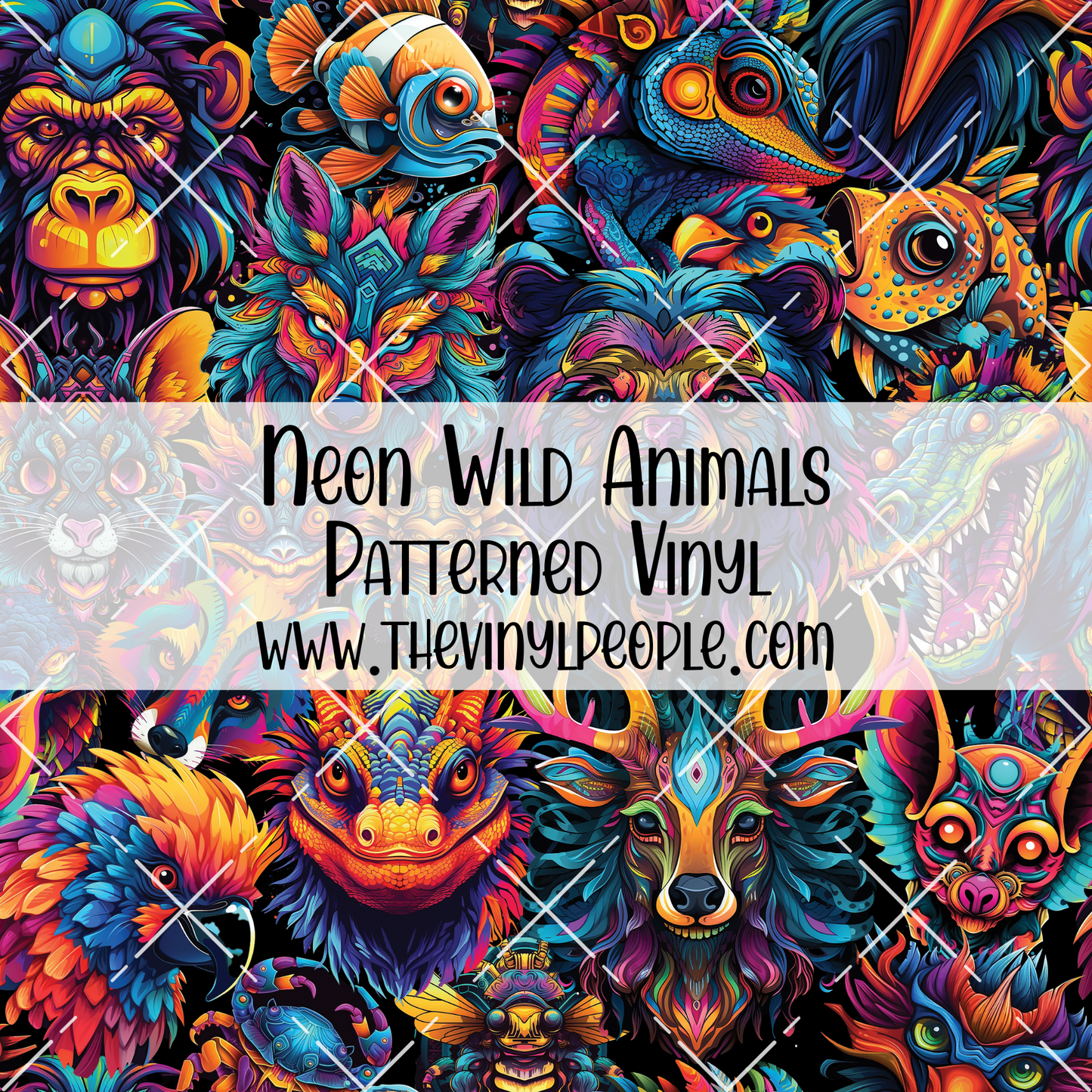 Neon Wild Animals Patterned Vinyl