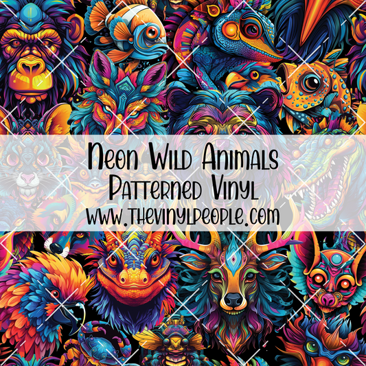 Neon Wild Animals Patterned Vinyl