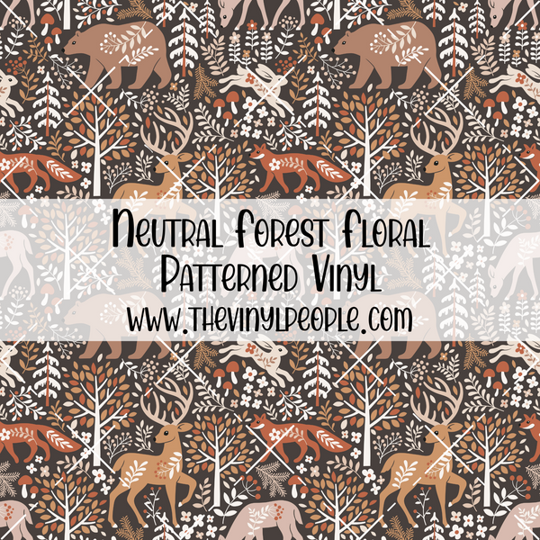 Neutral Forest Floral Patterned Vinyl