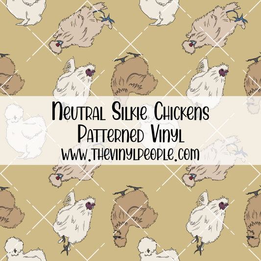 Neutral Silkie Chickens Patterned Vinyl
