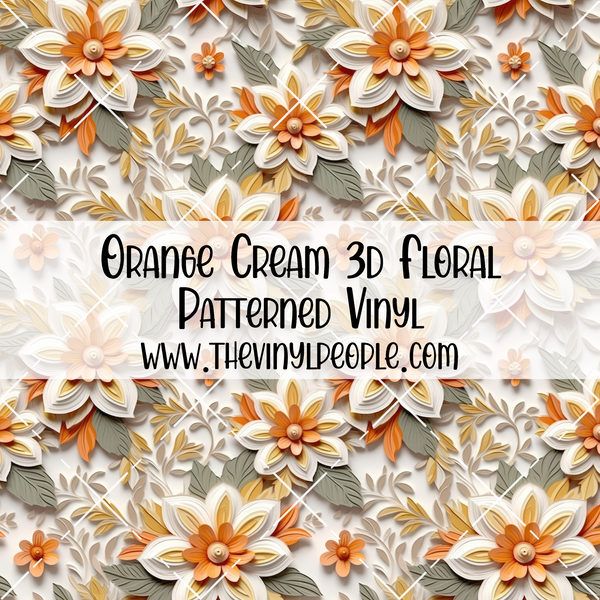 Orange Cream 3D Floral Patterned Vinyl
