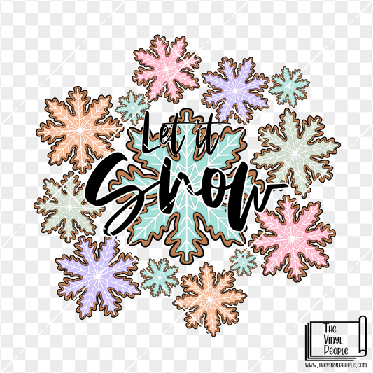 Pastel Gingerbread Snowflakes Vinyl Decal